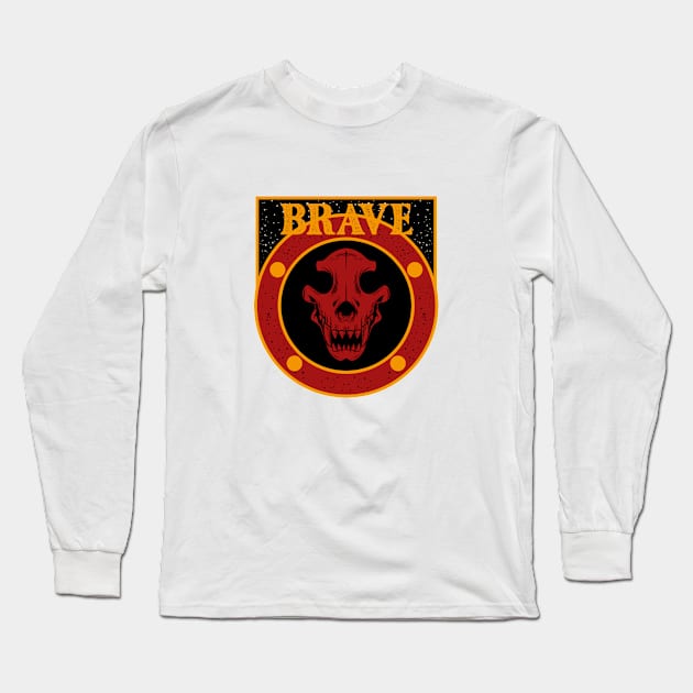 Vintage Skull - Brave Long Sleeve T-Shirt by Harrisaputra